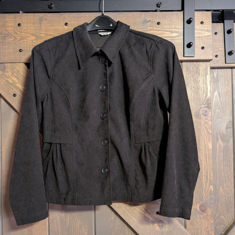 Christopher & Banks black suede lightweight jacket size L-XL